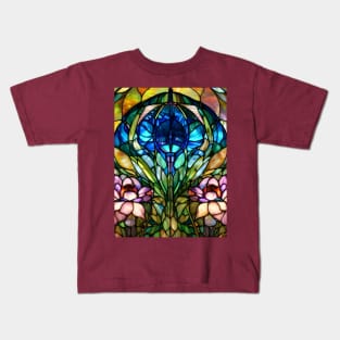 Stained Glass Lotus Flowers Kids T-Shirt